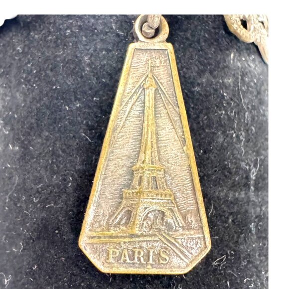 Vintage Paris Eiffel Tower Link Bracelet Landmarks Souvenir 7.5" Silver Filigree - Picture 3 of 12